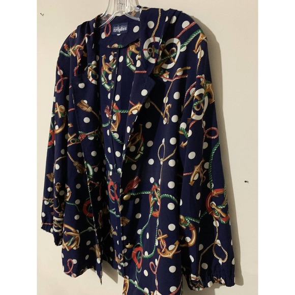Vintage Triples Polyester Nautical Jacket Women's Size Large - Picture 3 of 10
